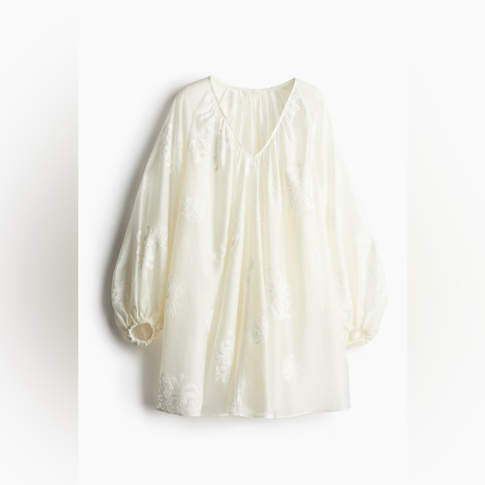 FAB H&M EMBROIDERED MINI DRESS / TUNIC - LARGE - BNWT